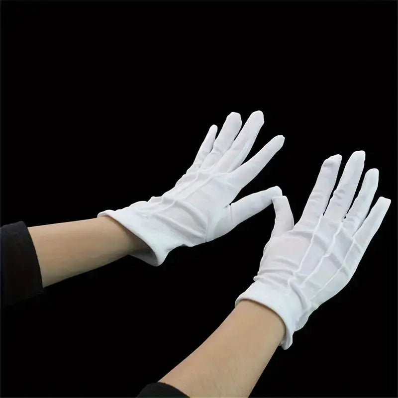 Guantes Tela Blancos Para Abanderados, Militares, Etc