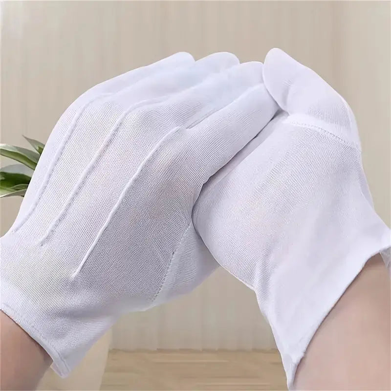 Guantes Tela Blancos Para Abanderados, Militares, Etc