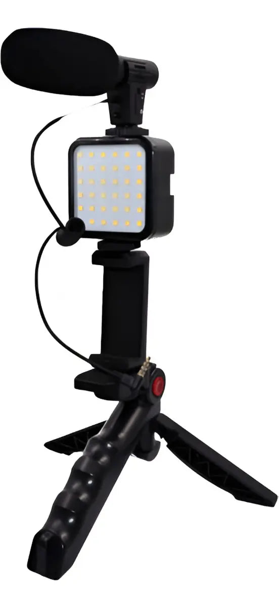 Kit De Teléfono Celular Youtuber Vlog Live, Trípode, Luz Led Con Control Negro