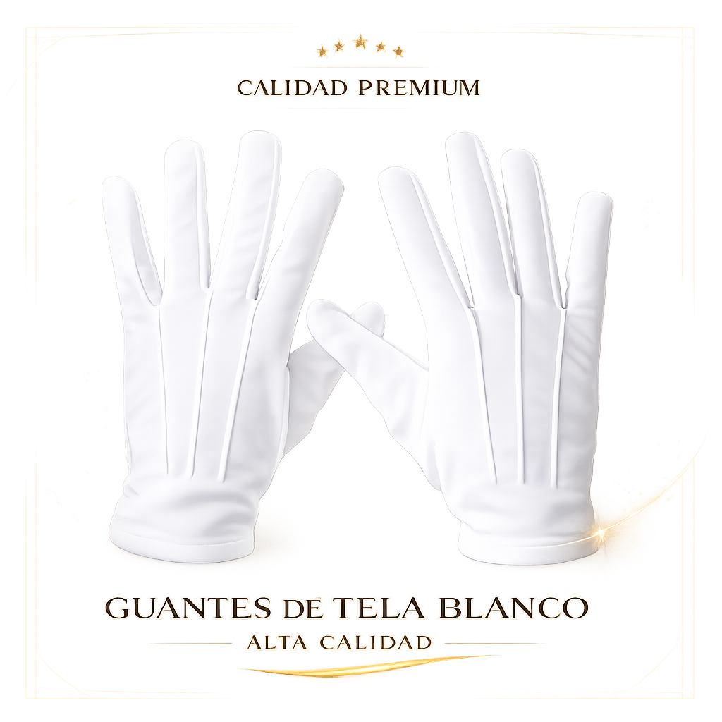 Guantes Tela Blancos Para Abanderados, Militares, Etc