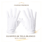 Guantes Tela Blancos Para Abanderados, Militares, Etc