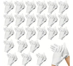24 Guantes Blancos Algodón | Abanderados Y Uso Profesional Blanco