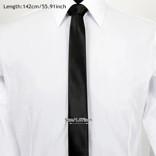 Kit Elegancia Corbatín Negro Skinny + Traba Corbata Clip