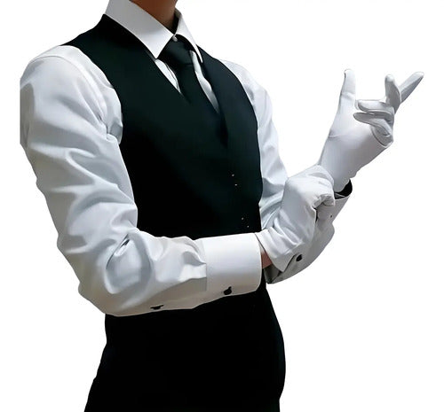 24 Guantes Blancos Algodón | Abanderados Y Uso Profesional Blanco
