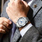 Reloj Crrju Hombre| Lujo Clásico, Acero | Manecilla Nocturna