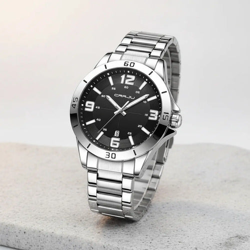 Reloj Crrju Hombre| Lujo Clásico, Acero | Manecilla Nocturna