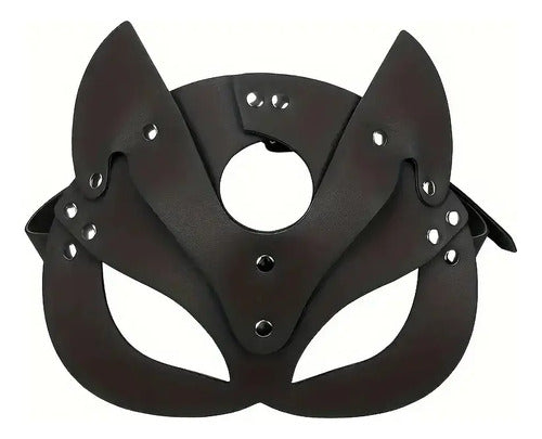 Máscara De Zorro De Cuero Pu Negro Swing Negro Zorro Swing