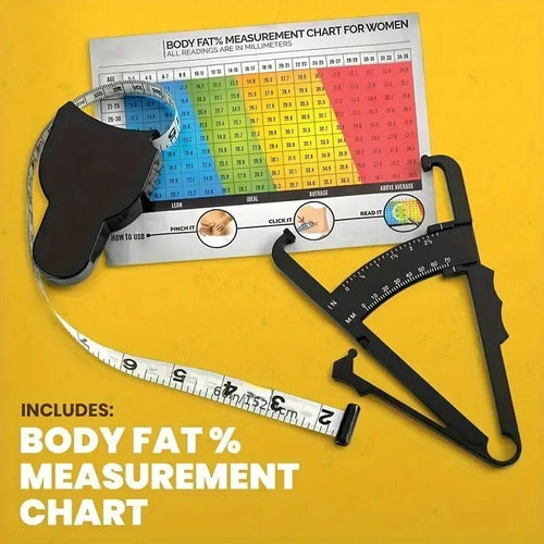 Kit Fitness Plicómetro Caliper + Cinta + Entrenador Pulmonar