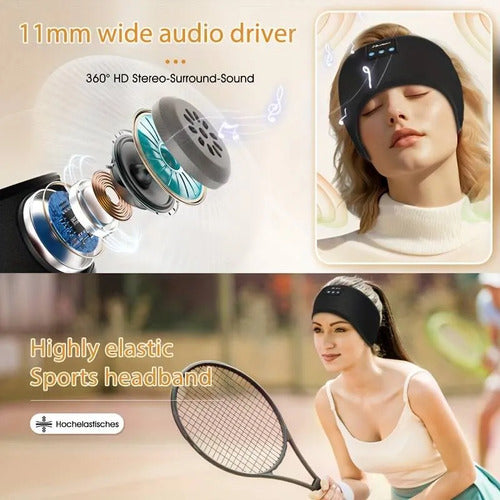 Auriculares Bluetooth Para Dormir Vincha Antifaz | Relax Negro