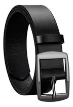 Cinturón Clasico Hombre Hebilla Cuadrada De Vestir Elegante Negro 130