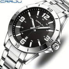 Reloj Crrju Hombre| Lujo Clásico, Acero | Manecilla Nocturna