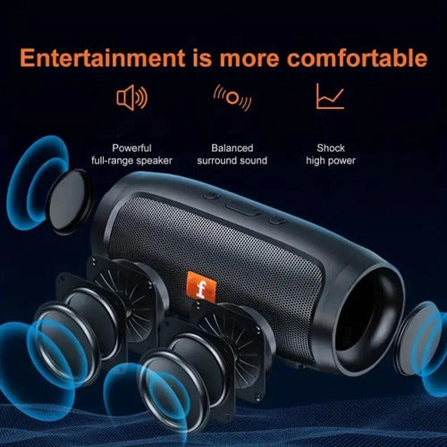 Parlante Portátil Inalámbrico | Bajo Estéreo | Recargable Negro