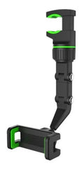 Soporte Celular Universal Espejo Retrovisor Clip Ajuste 360° Negro - Verde
